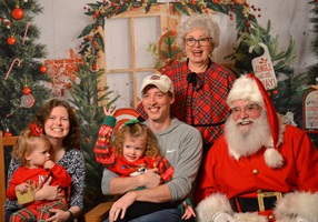 family at holiday party